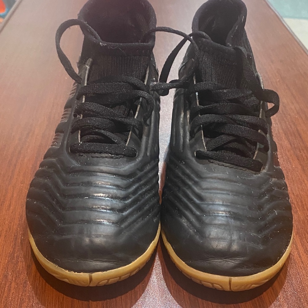 Black Soccer Cleats with Gum Sole